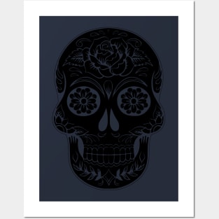 Floral Skull Tattoo Posters and Art